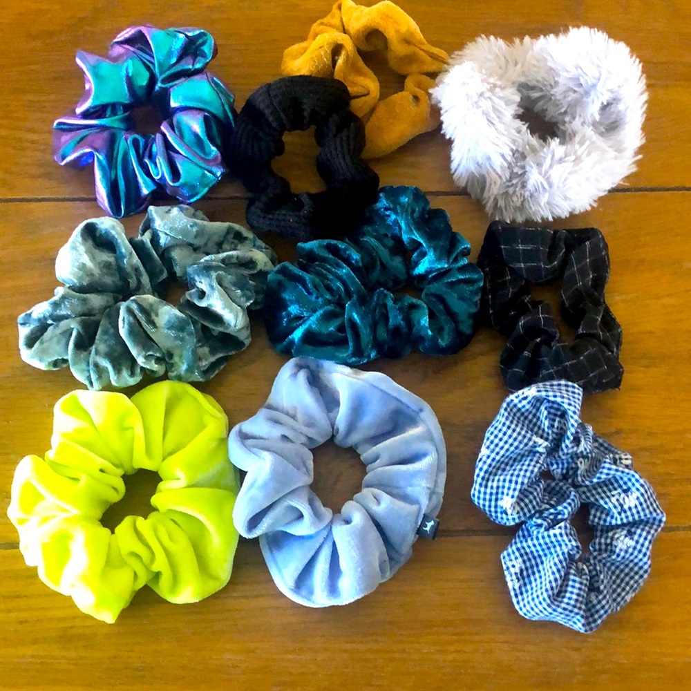 Lot of 10 hair scrunchies